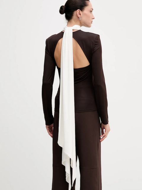 Rotate bluzka damska kolor brązowy gładka 1149673065 - zdjęcie produktu nr 1