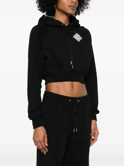Casablanca embellished cropped hoodie - Black