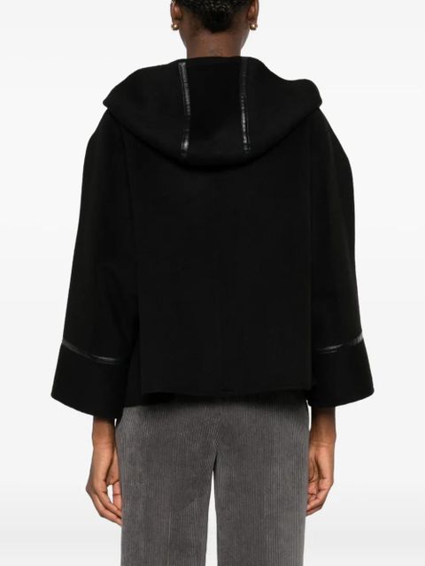 Yves Salomon hooded coat - Black