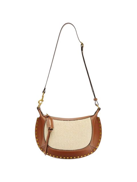 ISABEL MARANT Oskan Moon raffia studded shoulder bag - Brown - zdjęcie produktu nr 1
