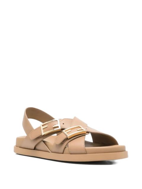 FENDI Feel buckle-strap leather sandals - Brown - zdjęcie produktu nr 2