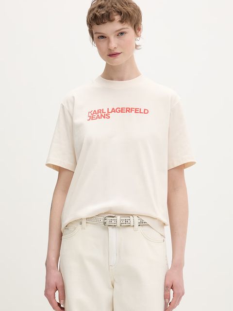 Karl Lagerfeld Jeans t-shirt damski bawełniany - zdjęcie produktu nr 1