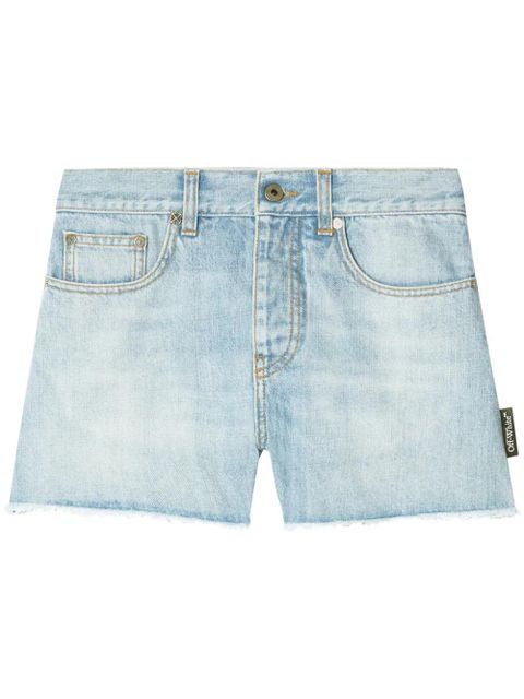 Off-White frayed denim shorts - Blue - zdjęcie produktu nr 1
