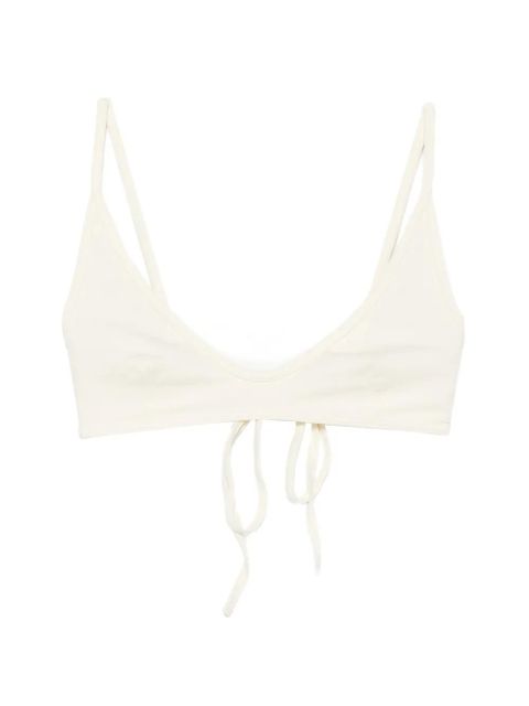 TOTEME Scoop-neck tie-fastening bikini top - Neutrals - zdjęcie produktu nr 1
