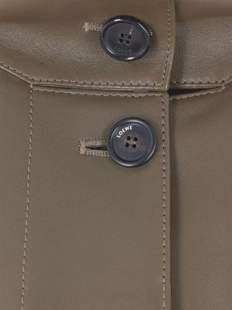 LOEWE belted leather jacket - Green