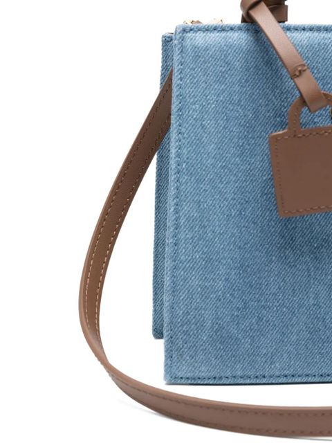 MC2 Saint Barth mini logo-plaque tote bag - Blue