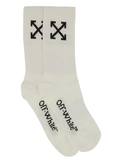 Off-White arrow-detail logo-embroidered socks - Neutrals - zdjęcie produktu nr 1