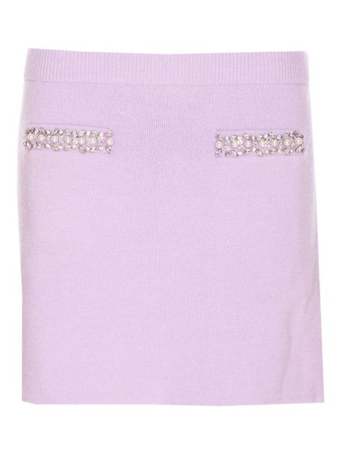 Self-Portrait rhinestone-embellished knit skirt - Purple - zdjęcie produktu nr 1