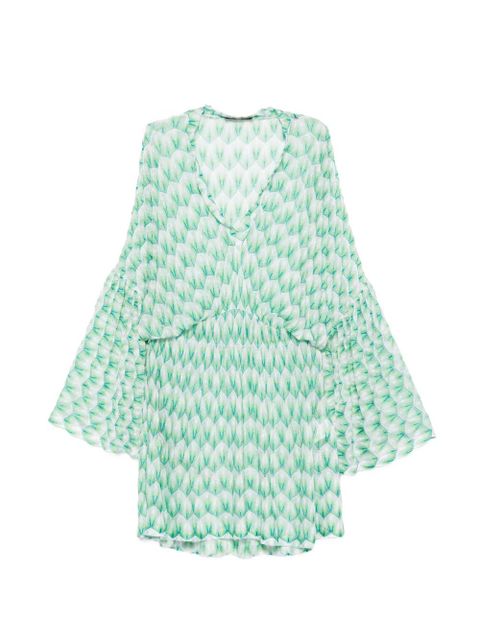Missoni flared-sleeve mini dress - Green - zdjęcie produktu nr 1