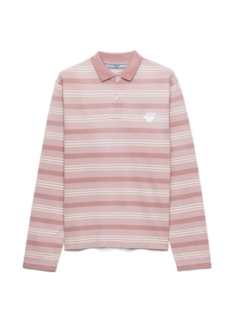 Prada striped long-sleeved polo shirt - Pink - zdjęcie produktu nr 1