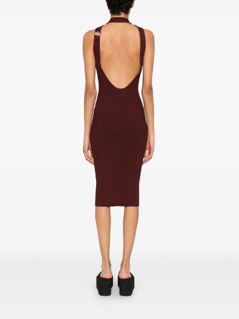 Coperni ribbed-knit halterneck midi dress - Brown