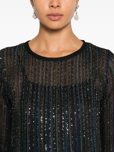 Missoni striped embellished dress - Black
