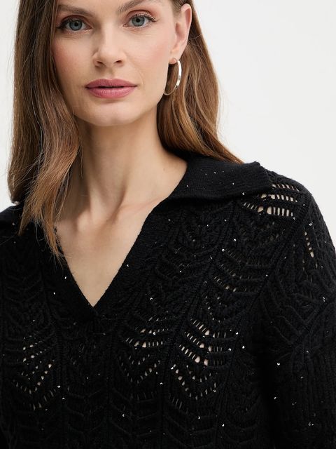 Fracomina sweter damski kolor czarny ciepły FS25WT7032K53801