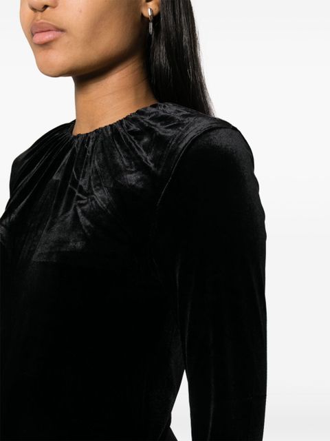 TOTEME gathered-neck velvet top - Black