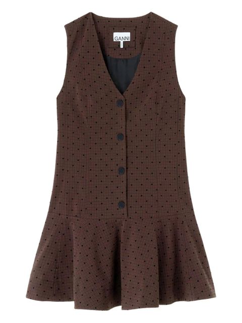GANNI button polka dot dress - Brown - zdjęcie produktu nr 1