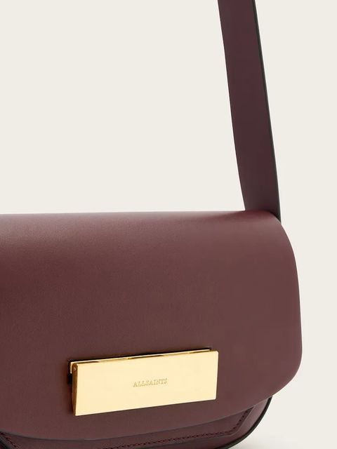 AllSaints torebka skórzana ETTA kolor bordowy W294XD