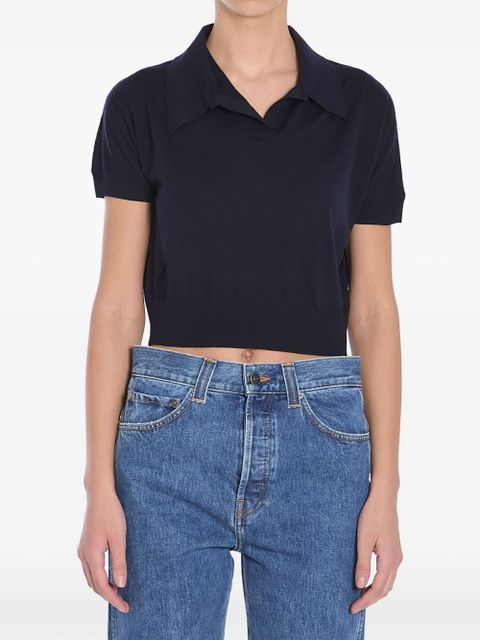KHAITE Morgane polo shirt - Blue - zdjęcie produktu nr 1