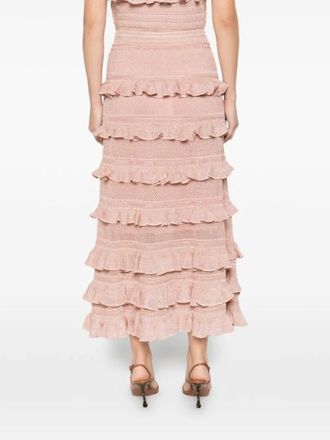 ZIMMERMANN ruffled maxi skirt - Pink
