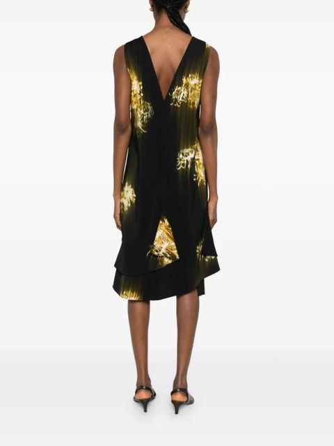 Proenza Schouler V-neck floral-print midi dress - Black