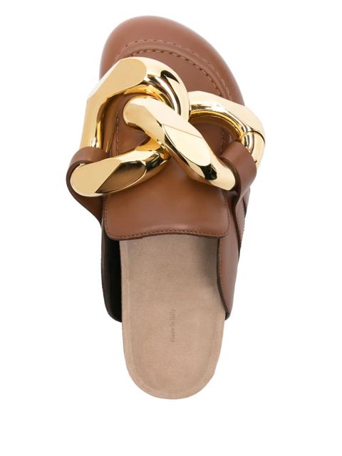 JW Anderson chain leather mules - Brown