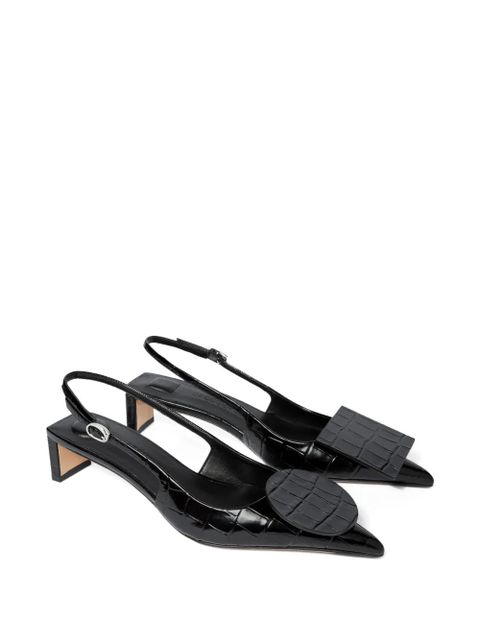 Jacquemus 40mm Duelo crocodile-effect pumps - Black - zdjęcie produktu nr 2