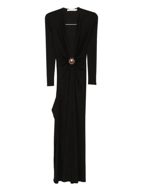 Christopher Esber stone-embellished long-sleeve dress - Black