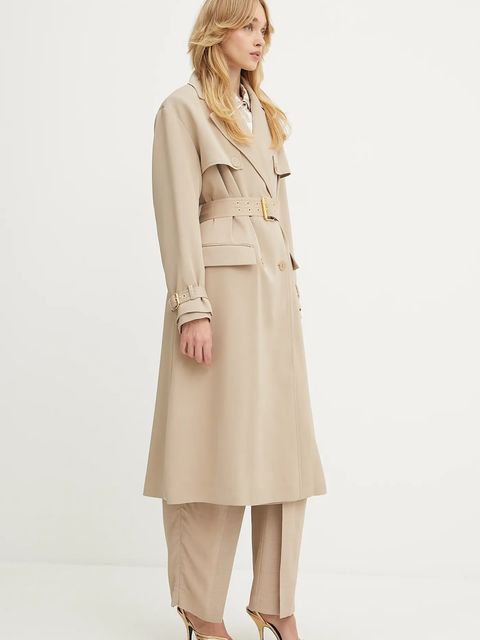 Marciano by Guess trencz z domieszką wełny NINA damski kolor beżowy przejściowy dwurzędowy 5YGL03 7340A - zdjęcie produktu nr 2