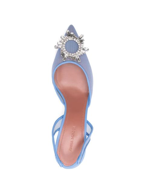 Amina Muaddi Begum mesh slingback pumps - Blue