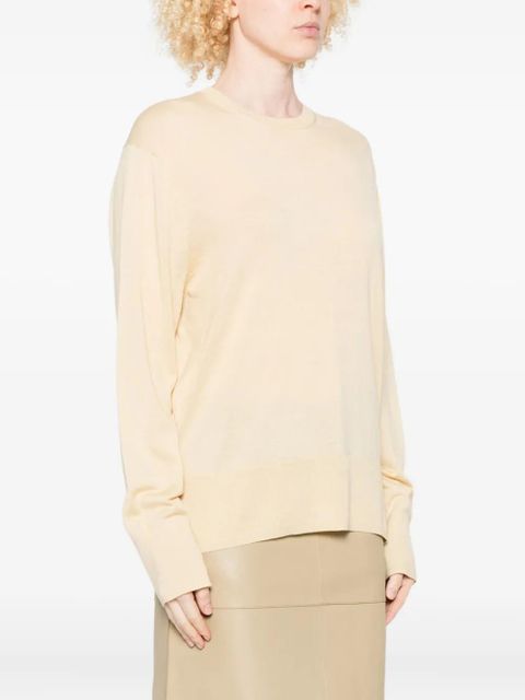 TOTEME crew-neck wool silk knit - Neutrals