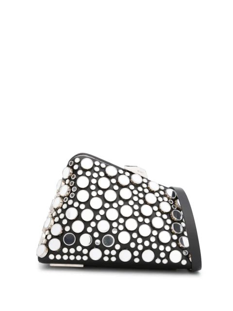 The Attico Midnight stud-embellished leather clutch bag - Black - zdjęcie produktu nr 1