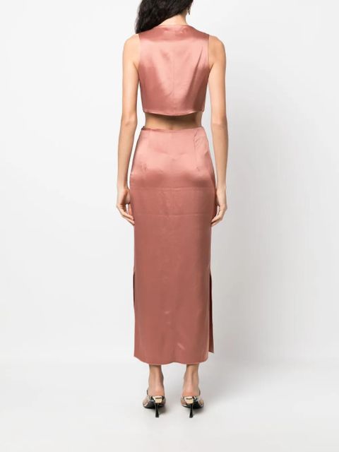 Nanushka Lucca cut-out satin dress - Brown