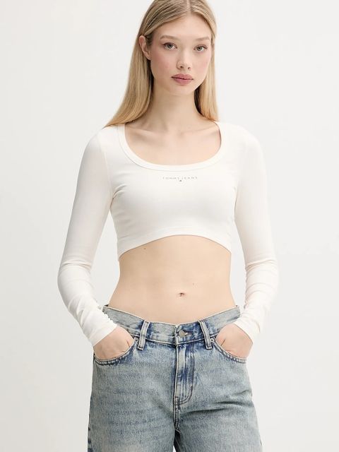 Tommy Jeans longsleeve kolor beżowy DW0DW20909 - zdjęcie produktu nr 1