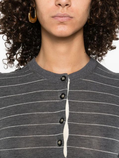 Nanushka striped button-front top - Grey