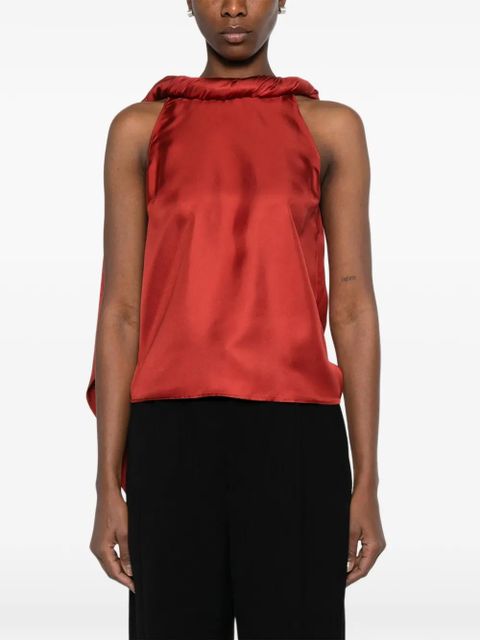 LouLou de Saison Wilma draped top - Red