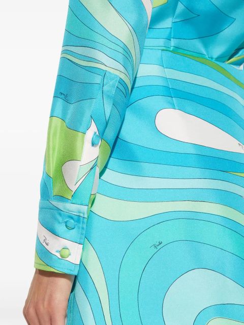 PUCCI Marmo-print silk shirt - Blue