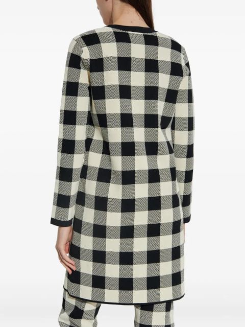 Posse gingham check button cardigan - Black