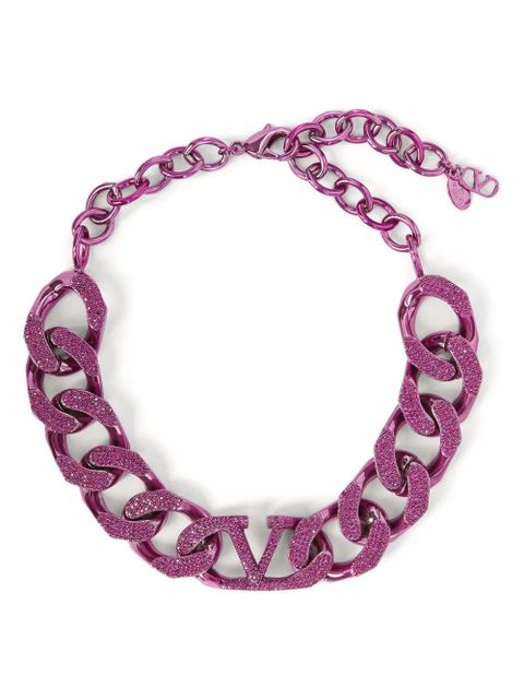 Valentino Garavani VLogo Signature curb-chain necklace - Pink - zdjęcie produktu nr 1