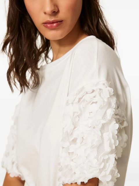 TWINSET floral-sleeves T-shirt - White