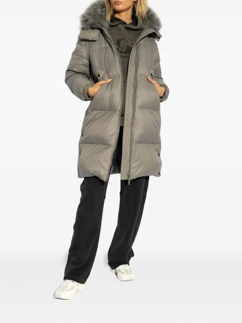 Yves Salomon detachable-hood down coat - Grey