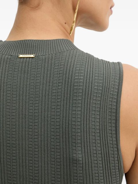 TWINSET ribbed-knit sleeveless dress - Grey