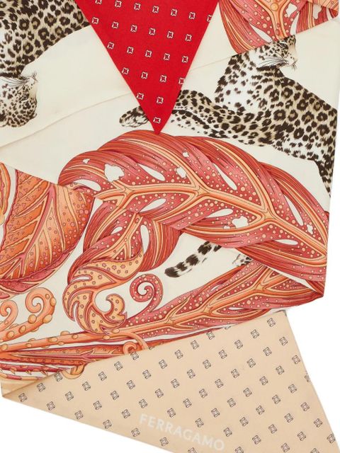 Ferragamo Madras-print silk bandeau - Red