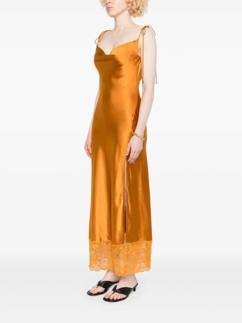 Self-Portrait satin dress - Orange