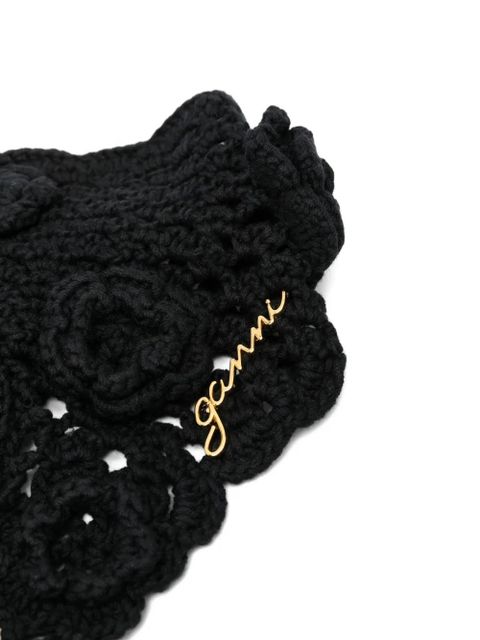 GANNI floral organic cotton hair accessory - Black - zdjęcie produktu nr 2