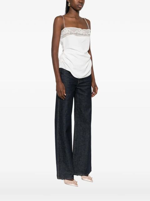 Magda Butrym lace ruched top - Neutrals