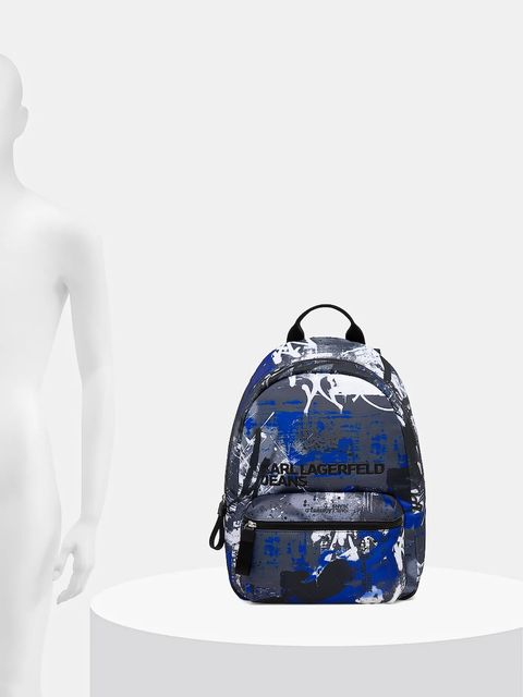 Karl Lagerfeld Jeans plecak kolor szary duży wzorzysty B1M30129