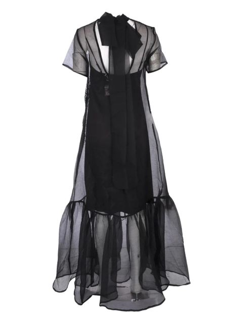 STAUD Calluna embellished-detail ruffled maxi dress - Black