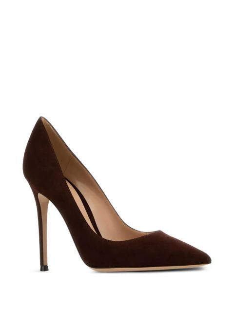 Gianvito Rossi 105mm Gianvito 105 suede pointed-toe pumps - Brown - zdjęcie produktu nr 2