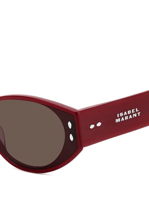 ISABEL MARANT oval-frame studded sunglasses - Red - zdjęcie produktu nr 2
