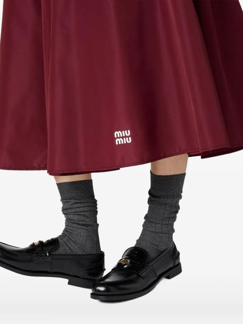 Miu Miu elasticised-waistband metal-zipper midi skirt - Red