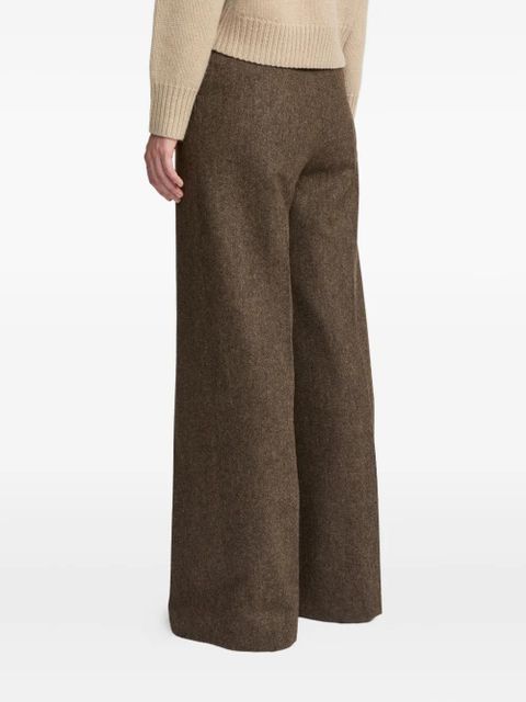 Yves Salomon flannel tailored trousers - Brown